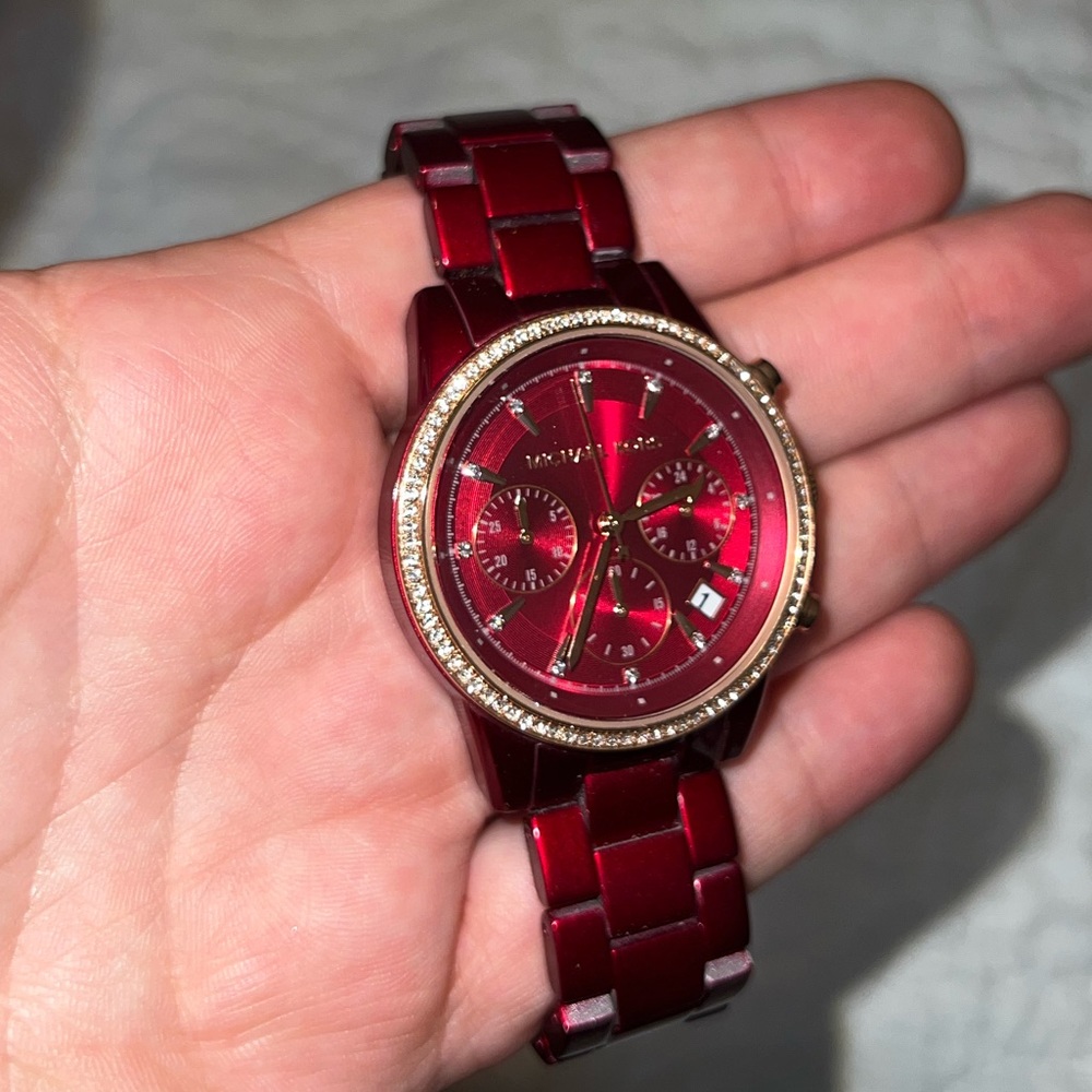 Womens Michael Kors Ritz Watch with crystal ring